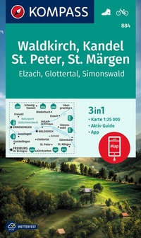 Abbildung von: KOMPASS Wanderkarte 884 Waldkirch, Kandel, St.Peter, St. Märgen 1:25.000 - KOMPASS-Karten