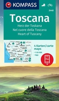 Bild: KOMPASS Wanderkarten-Set 2440 Toscana, Herz der Toskana, Nel cuore della Toscana, Heart of Tuscany (4 Karten) 1:50.000 - KOMPASS-Karten
