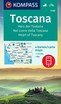 Abbildung von: KOMPASS Wanderkarten-Set 2440 Toscana, Herz der Toskana, Nel cuore della Toscana, Heart of Tuscany (4 Karten) 1:50.000 - KOMPASS-Karten