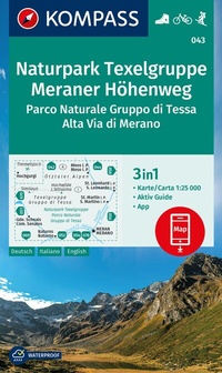 Abbildung von: KOMPASS Wanderkarte 043 Naturpark Texelgruppe, Meraner Höhenweg, Parco Naturale Gruppo di Tessa, Alta Via di Merano 1:25.000 - KOMPASS-Karten
