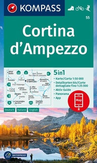 Abbildung von: KOMPASS Wanderkarte 55 Cortina d'Ampezzo 1:50.000 - KOMPASS-Karten