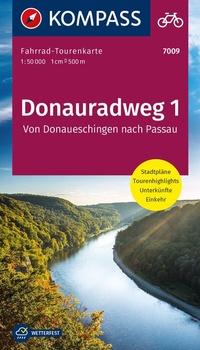Abbildung von: KOMPASS Fahrrad-Tourenkarte Donauradweg 1, von Donaueschingen nach Passau 1:50.000 - KOMPASS-Karten