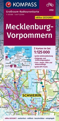Abbildung von: KOMPASS Großraum-Radtourenkarte 3702 Mecklenburg-Vorpommern, 1:125.000 - KOMPASS-Karten