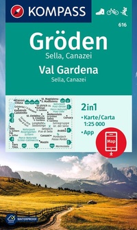 Abbildung von: KOMPASS Wanderkarte 616 Gröden, Val Gardena, Sella, Canazei, 1:25.000 - KOMPASS-Karten