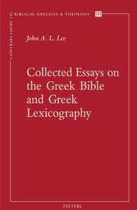 Abbildung von: Collected Essays on the Greek Bible and Greek Lexicography - Peeters Publishers