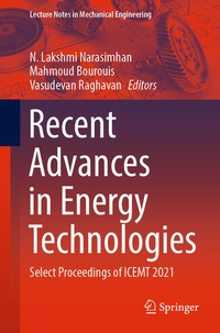Enlarge image Cover: Recent Advances in Energy Technologies - Springer
