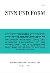 Enlarge image Cover: SINN UND FORM 3/2022 - SINN und FORM