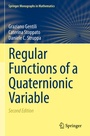 Cover: Regular Functions of a Quaternionic Variable - Springer