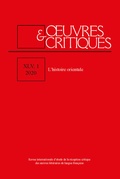 Cover: OEUVRES & CRITIQUES, XLV, 1 (2020) - Narr Francke Attempto