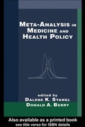 Cover: Meta-Analysis in Medicine and Health Policy - CRC Press
