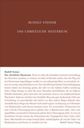 Cover: Das christliche Mysterium - Rudolf Steiner Verlag