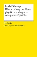 Cover: &Uuml;berwindung der Metaphysik durch logische Analyse der Sprache - Reclam