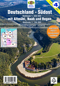 Abbildung von: Wassersport-Wanderkarte / Deutschland Südost mit Altmühl, Naab und Regen für Kanu- und Rudersport - Jübermann, E
