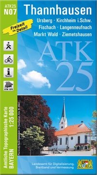 Abbildung von: ATK25-N07 Thannhausen (Amtliche Topographische Karte 1:25000) - Landesamt für Digitalisierung, Breitband und Vermessung, Bayern