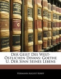 Cover: Der Geist Des West-Ostlichen Divans - Nabu Press