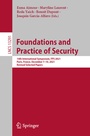 Cover: Foundations and Practice of Security - Springer