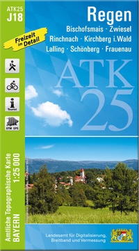 Abbildung von: ATK25-J18 Regen (Amtliche Topographische Karte 1:25000) - Landesamt für Digitalisierung, Breitband und Vermessung, Bayern