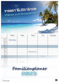 Abbildung von: Inseln & Strände - Plätze zum Entspannen - 2023 - Kalender DIN A3 - (Familienplaner) - GP-Fever.de