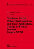 Cover: Nonlinear Partial Differential Equations and Their Applications - CRC Press