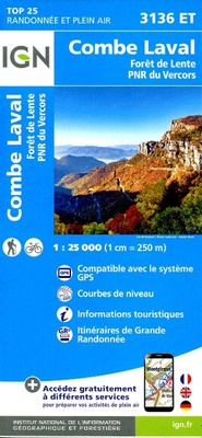 Abbildung von: Combe Laval / Foret de Lente / PNR du Vercors: 3136ET - Institut Geographique National