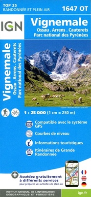 Abbildung von: Vignemale / Ossau / Arrens / Cauterets PNR: 1647OT - Institut Geographique National