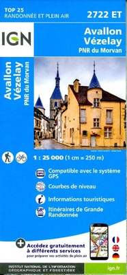 Abbildung von: Avallon / Vezelay / PNR du Morvan: 2722ET - Institut Geographique National