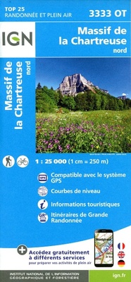 Abbildung von: Massif de la Chartreuse Nord: 3333OT - Institut Geographique National