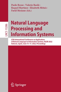 Enlarge image Cover: Natural Language Processing and Information Systems - Springer