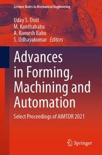 Enlarge image Cover: Advances in Forming, Machining and Automation - Springer