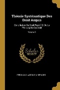 Cover: Theorie Systematique Des Droit Acquis - Wentworth Press