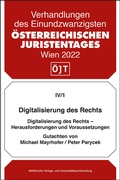 Cover: Digitalisierung des Rechts - Herausforderungen und Voraussetzungen - Manz