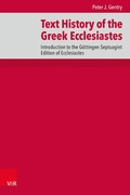 Cover: Text History of the Greek Ecclesiastes - Vandenhoeck & Ruprecht