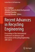 Cover: Recent Advances in Recycling Engineering - Springer