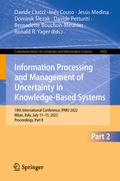 Cover: Information Processing and Management of Uncertainty in Knowledge-Based Systems - Springer