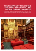 Cover: THE PEERAGE OF THE UNITED KINGDOM - SECOND VOLUME - From Crathorne to Hereford - Lulu.com