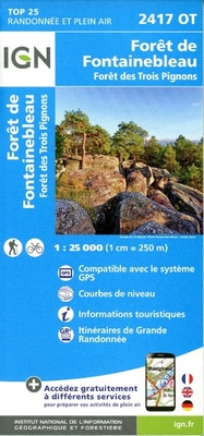 Abbildung von: Foret de Fontainebleau / Foret des Trois Pignons: 2417OT - Institut Geographique National
