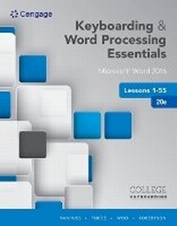 Enlarge image Cover: Bundle: Keyboarding and Word Processing Essentials Lessons 1-55: Microsoft Word 2016, Spiral Bound Version, 20th + Keyboarding in Sam 365 & 2016 with Mindtap Reader, 25 Lessons, 1 Term (6 Months), Printed Access Card - Cengage Learning