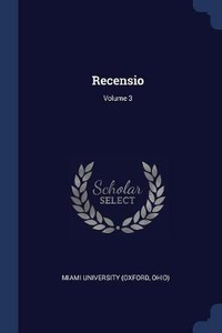 Enlarge image Cover: Recensio; Volume 3 - Sagwan Press