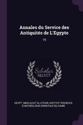 Cover: Annales du Service des Antiquites de L'Egypte - Palala Press