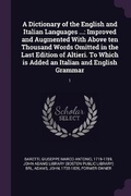 Cover: A Dictionary of the English and Italian Languages ... - Palala Press