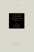 Cover: Author and Subject Cumulative Index, Including Tables of Contents: Volume 25 - Academic Press