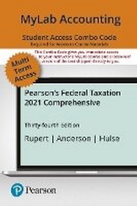 Enlarge image Cover: Mylab Accounting with Pearson Etext -- Combo Access Card -- For Pearson's Federal Taxation 2021 Comprehensive - Pearson
