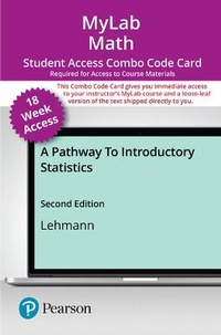 Enlarge image Cover: Mylab Math with Pearson Etext -- Combo Access Card -- For a Pathway to Introductory Statistics (18-Weeks) - Pearson
