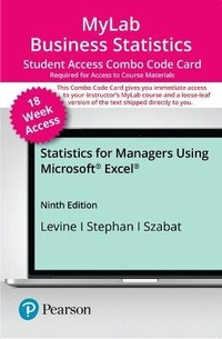 Enlarge image Cover: Mylab STATS with Pearson Etext -- Combo Access Card -- For Statistics for Managers Using Microsoft Excel (18-Weeks) - Pearson