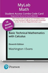 Enlarge image Cover: Mylab Math with Pearson Etext -- Combo Access Card -- For Basic Technical Mathematics with Calculus (18-Weeks) - Pearson