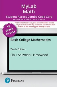 Enlarge image Cover: Mylab Math with Pearson Etext -- Combo Access Card -- For Basic College Mathematics (18-Weeks) - Pearson
