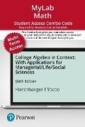 Cover: Mylab Math with Pearson Etext -- Combo Access Card -- For College Algebra in Context with Applications for the Managerial, Life, and Social Sciences (24 Months) - Pearson