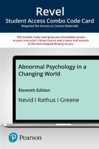 Enlarge image Cover: Revel for Abnormal Psychology in a Changing World -- Combo Access Card - Pearson