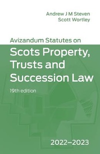 Abbildung von: Avizandum Statutes on Scots Property, Trusts and Succession Law - Edinburgh University Press