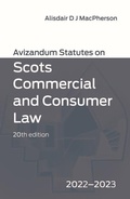Cover: Avizandum Statutes on Scots Commercial and Consumer Law - Edinburgh University Press